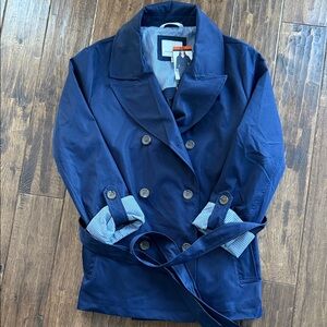 Weatherproof Navy Jacket with tie waist